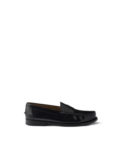 Prada brushed-leather loafers