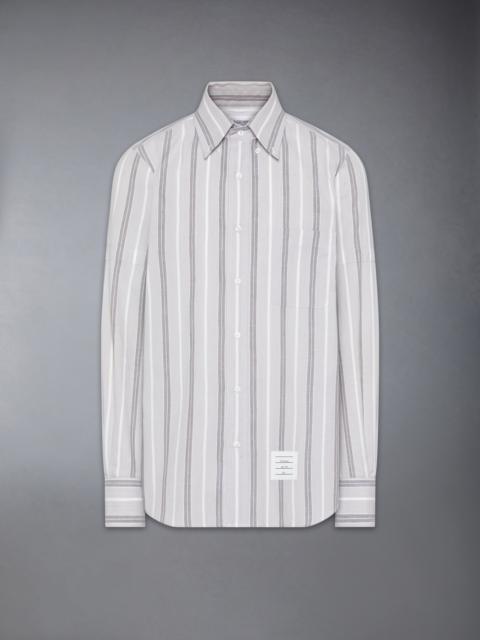 Thom Browne MADRAS COTTON REPP STRIPE ARMBAND SHIRT