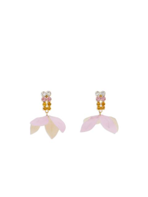 Marni rhinestone flower-pendant earrings