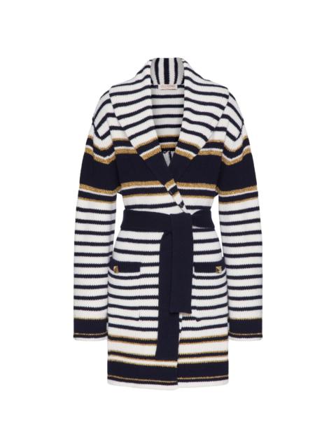 Valentino striped lurex cardi-coat