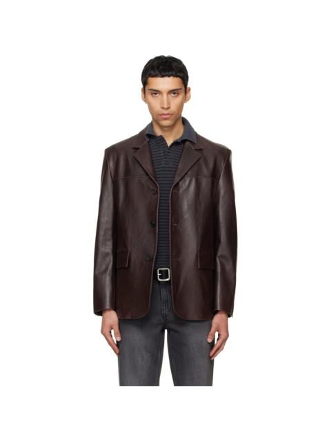 Tonywack Brown Vegetable Lamb Leather Blazer