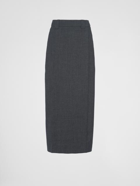 Wool midi-skirt