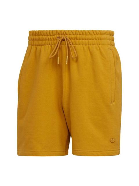 adidas adidas originals C Short Ft Solid Color Lacing Sports Shorts Gold Color HF6365
