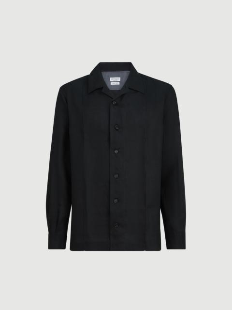 Brunello Cucinelli Linen easy fit shirt with Crête details