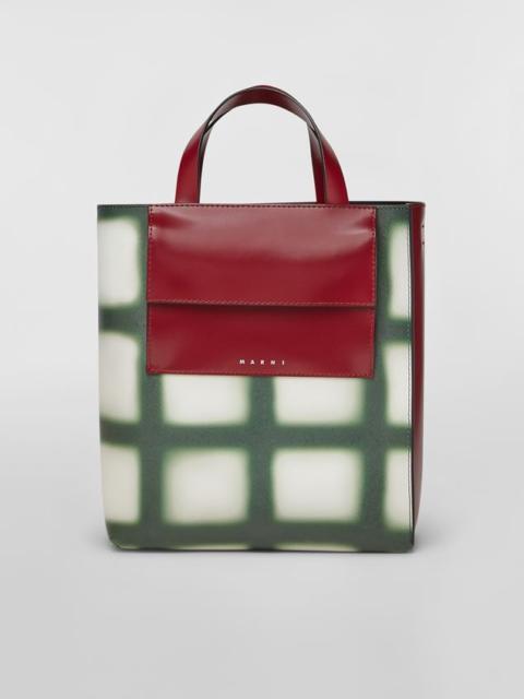Marni MUSEO BAG IN CHECK DESIGN SAFFIANO CALFSKIN WITH EXTERNAL POCKET