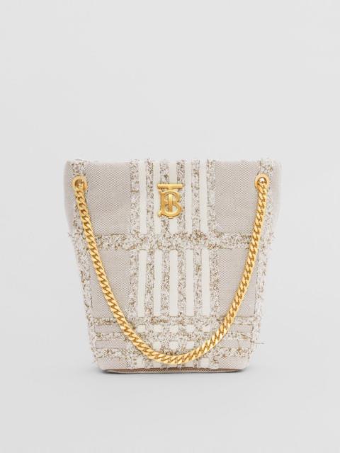 Burberry Small Needle Punch Check Canvas Lola Bucket Bag