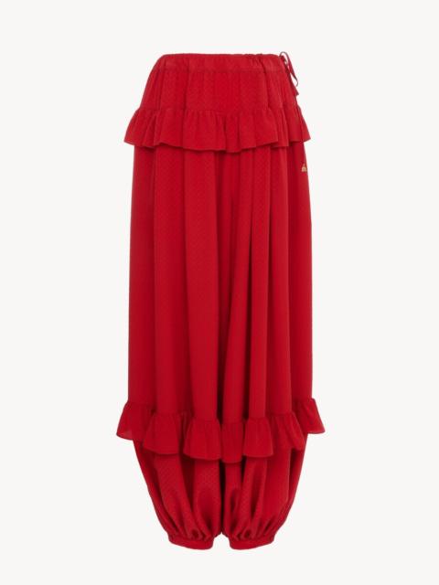 Chloé FLUID RUFFLED PANTS IN SILK JACQUARD