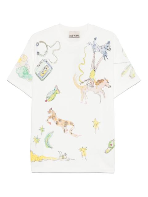 ALÉMAIS Anouk illustration-print cotton T-shirt
