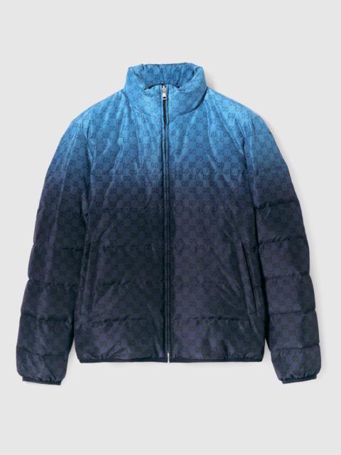 Printed technical poplin zip jacket