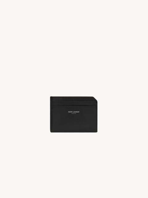 SAINT LAURENT PARIS OPEN CARD CASE IN SMOOTH LEATHER