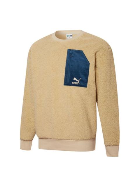 PUMA PUMA Retro Sherpa Crew Neck Sweatshirt 'Brown' 534814-12