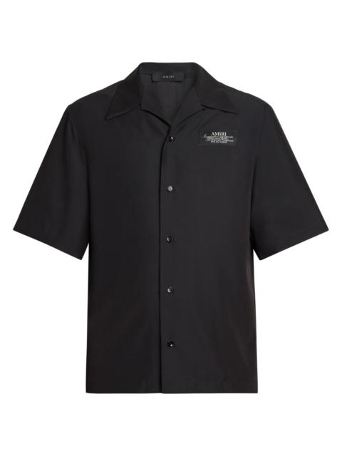 AMIRI Men's Spirit Logo Patch Bowling Shirt - Black