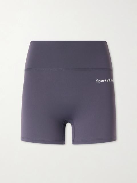 Sporty & Rich Logo-print Stretch-jersey High-rise Tennis Shorts