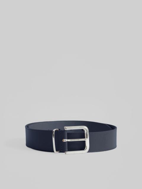 The Frankie Shop Sarno Leather Belt - Navy