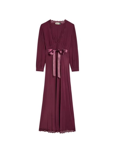 RIXO Adaline lace ribbon midi dress