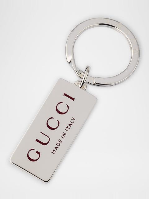GUCCI Men & apos;s Trademark Sterling Silver Keyring