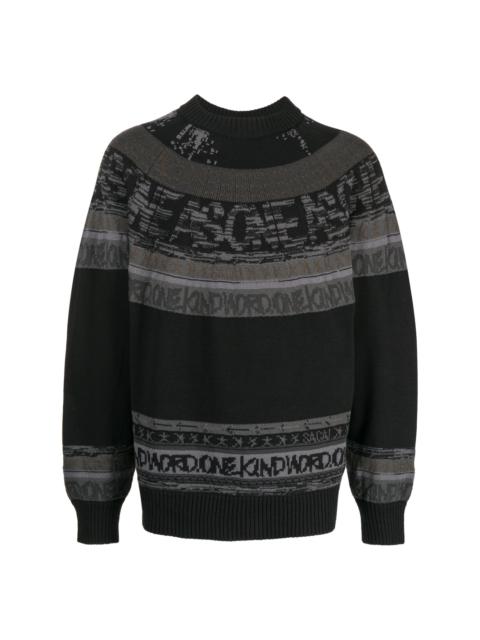 embroidered-design cotton jumper