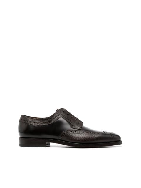 Western-style leather derby shoes