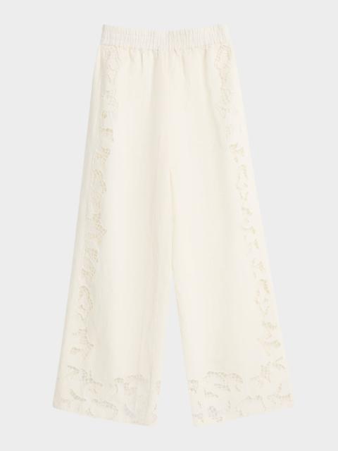 Tanya Eyelet Pull-On Pants