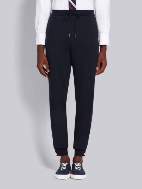 Thom Browne Navy Cotton Loopback Side Stripe Insert Sweatpant
