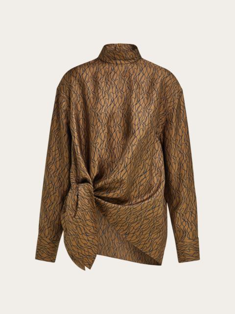 FERRAGAMO Silk shirt with side knot
