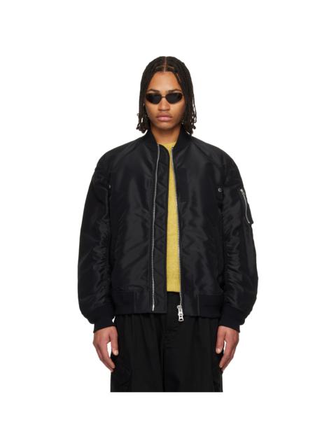 sacai Black Nylon Twill Blouson Bomber Jacket