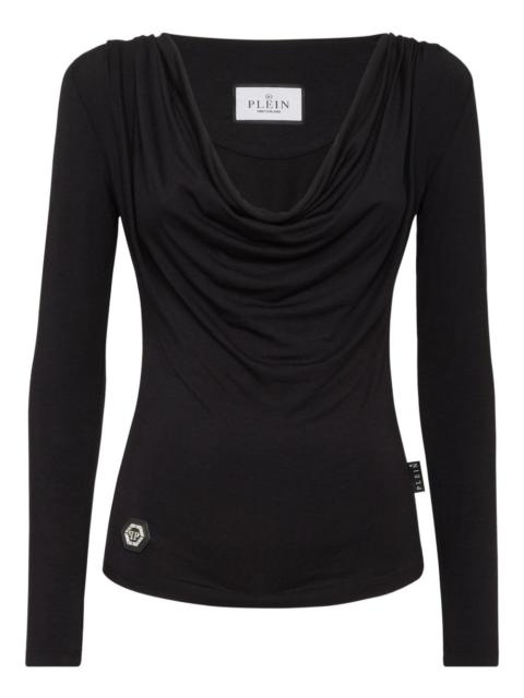 PHILIPP PLEIN cowl-neck long-sleeve top