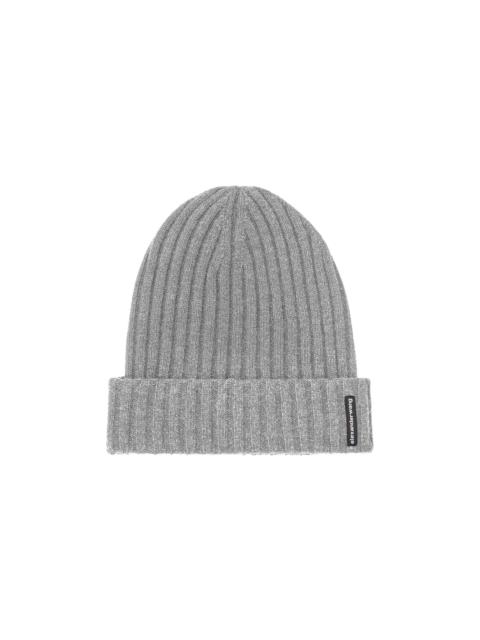 Alexander Wang Ribbed Beanie with Logo Flag Tag