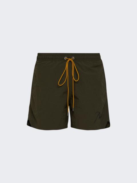 Rhude Radiator Swim Short Moss Green And Black