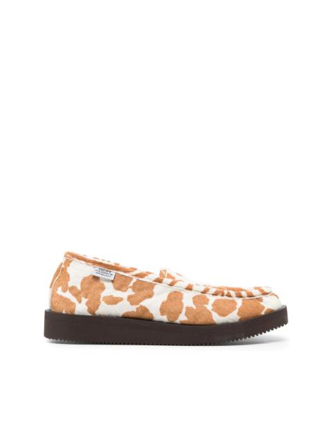 Suicoke animal-print panelled loafers
