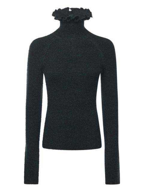 Alaïa ruffled-neck top