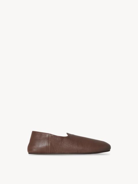 The Row Hugh Slip On Shoe in Leather