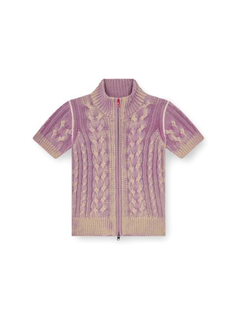 Diesel SHORT-SLEEVE ZIP CARDIGAN IN CABLE KNIT