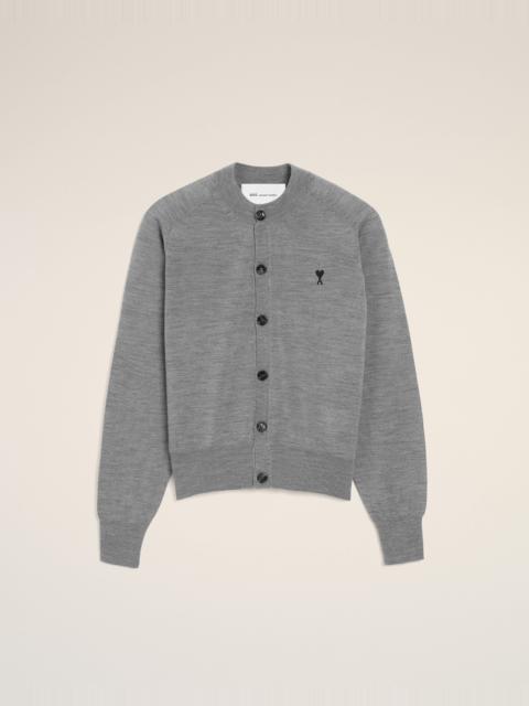 AMI Paris GREY WOOL CREWNECK AMI DE COEUR CARDIGAN