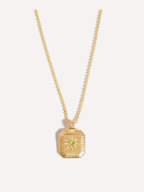 MISSOMA 18ct Gold-Plated Vermeil Silver Engravable August Birthstone Star Ridge Pendant Necklace