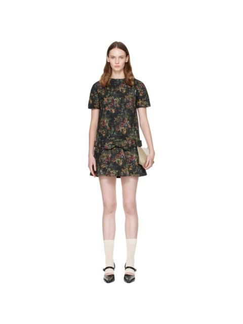 SHUSHU/TONG Multicolor Bow Detail Short-Sleeved Dress