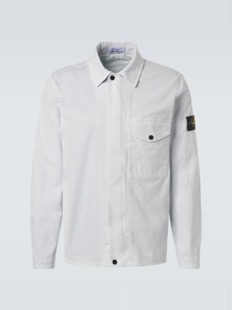 Stone Island Compass cotton canvas overshirt