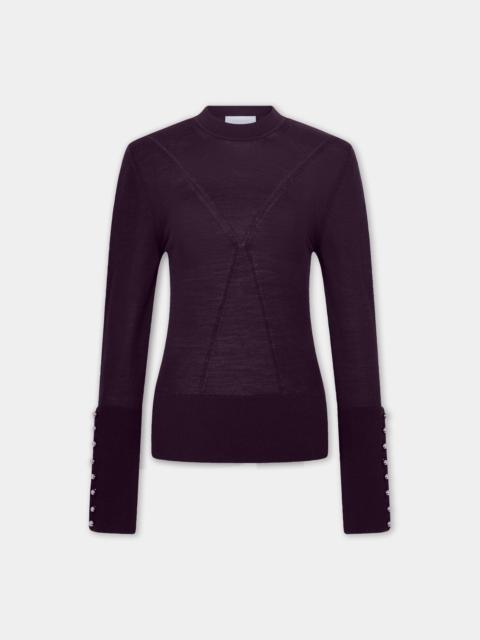 rabanne MAGENTA WOOL LONG-SLEEVE SWEATER