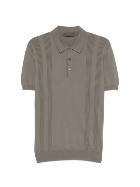 CORNELIANI striped knit polo shirt