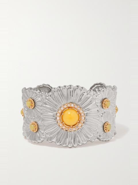 Buccellati Daisy Blossoms gold-plated, agate and diamond cuff