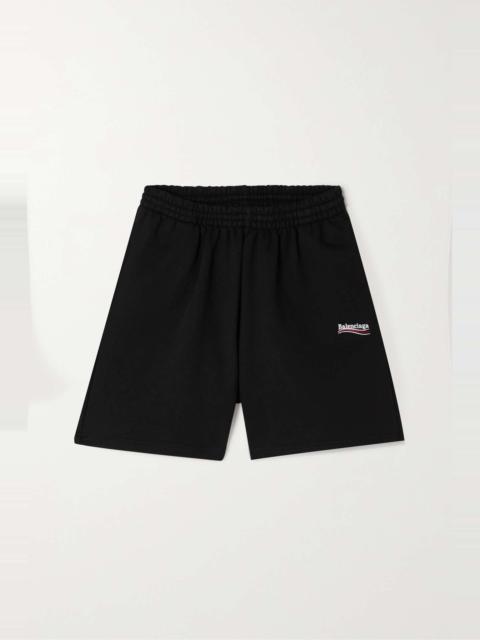 Embroidered cotton-jersey shorts