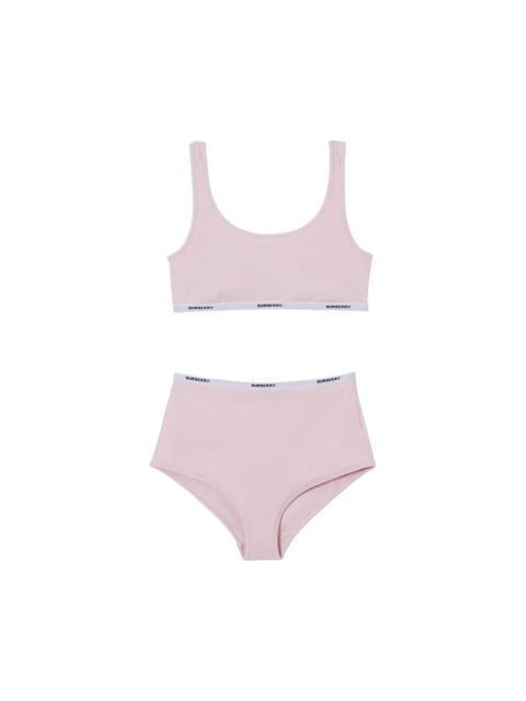 Burberry Burberry Tarnie Logo Tape Two-Piece Swimsuit 'Orchid Pink'