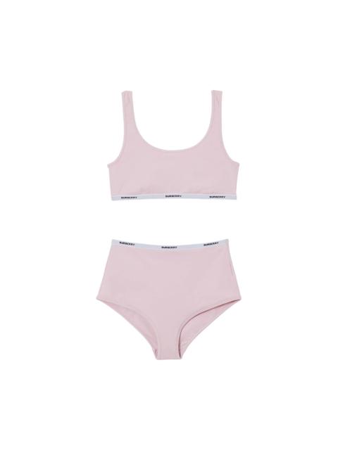 Burberry Tarnie Logo Tape Two-Piece Swimsuit 'Orchid Pink'