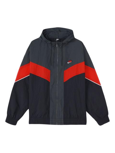 Nike 나이키 길쌈된 대조 색깔 Athleisure 캐주얼 스포츠는 재킷 회색 DC0502-070를 두배로 했습니다