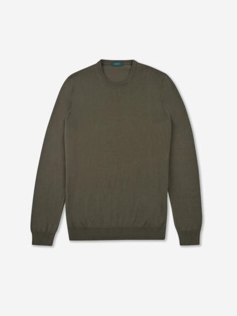 SLOWEAR Slim-fit crew neck sweater in certified crêpe cotton