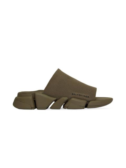 BALENCIAGA Men's Speed 2.0 Recycled Knit Slide Sandal in Brown