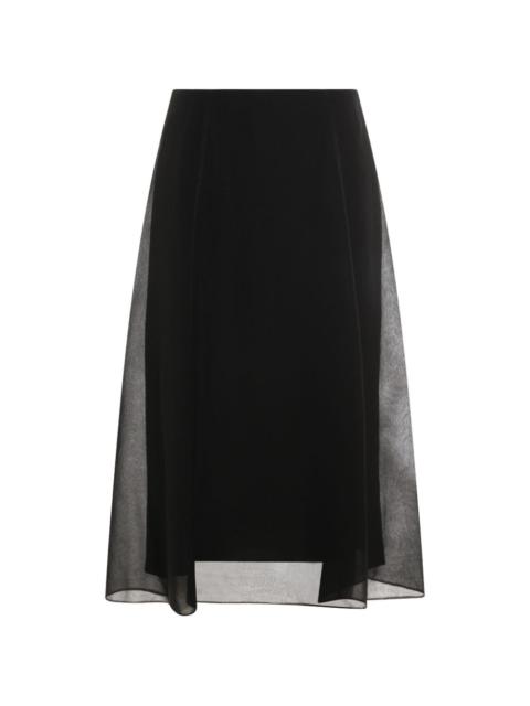 sheer panel A-line skirt