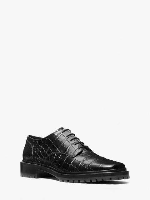 MICHAEL KORS Marte Crocodile Embossed Leather Oxford