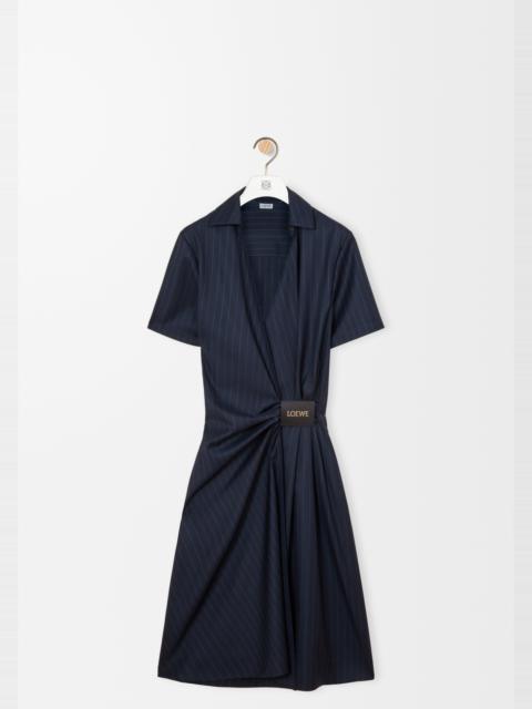 ワンピース LOEWE WRAP DRESS IN POPLIN Gathered cotton poplin wrap dress in black - Loewe | Mytheresa