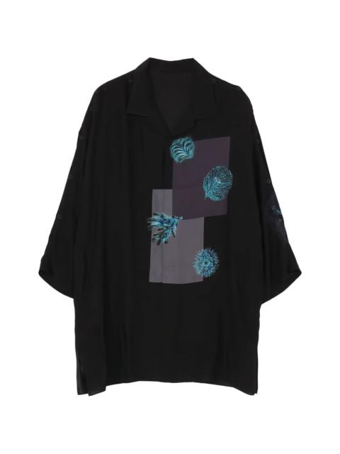 Yohji Yamamoto graphic pattern pocket shirt